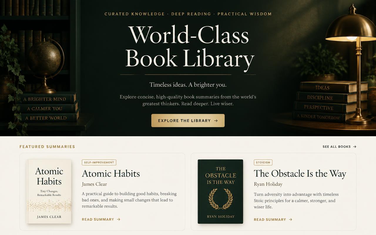 World-Class Book Library website preview